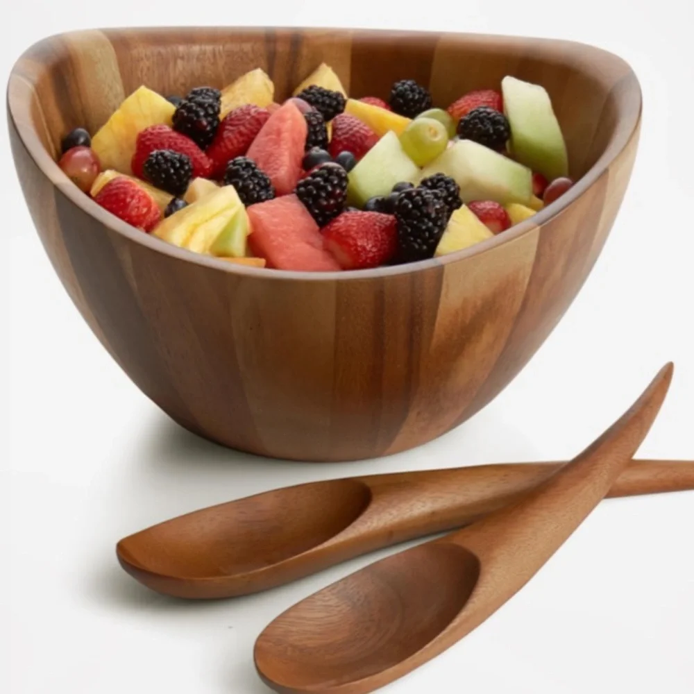 Nambe Harmony Salad Set with Serving utensils